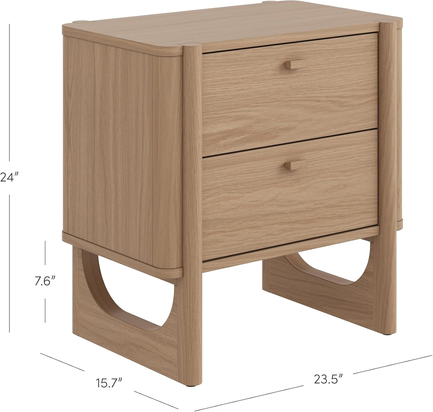 Pair of Raw Oak Two-Drawer Cabinets